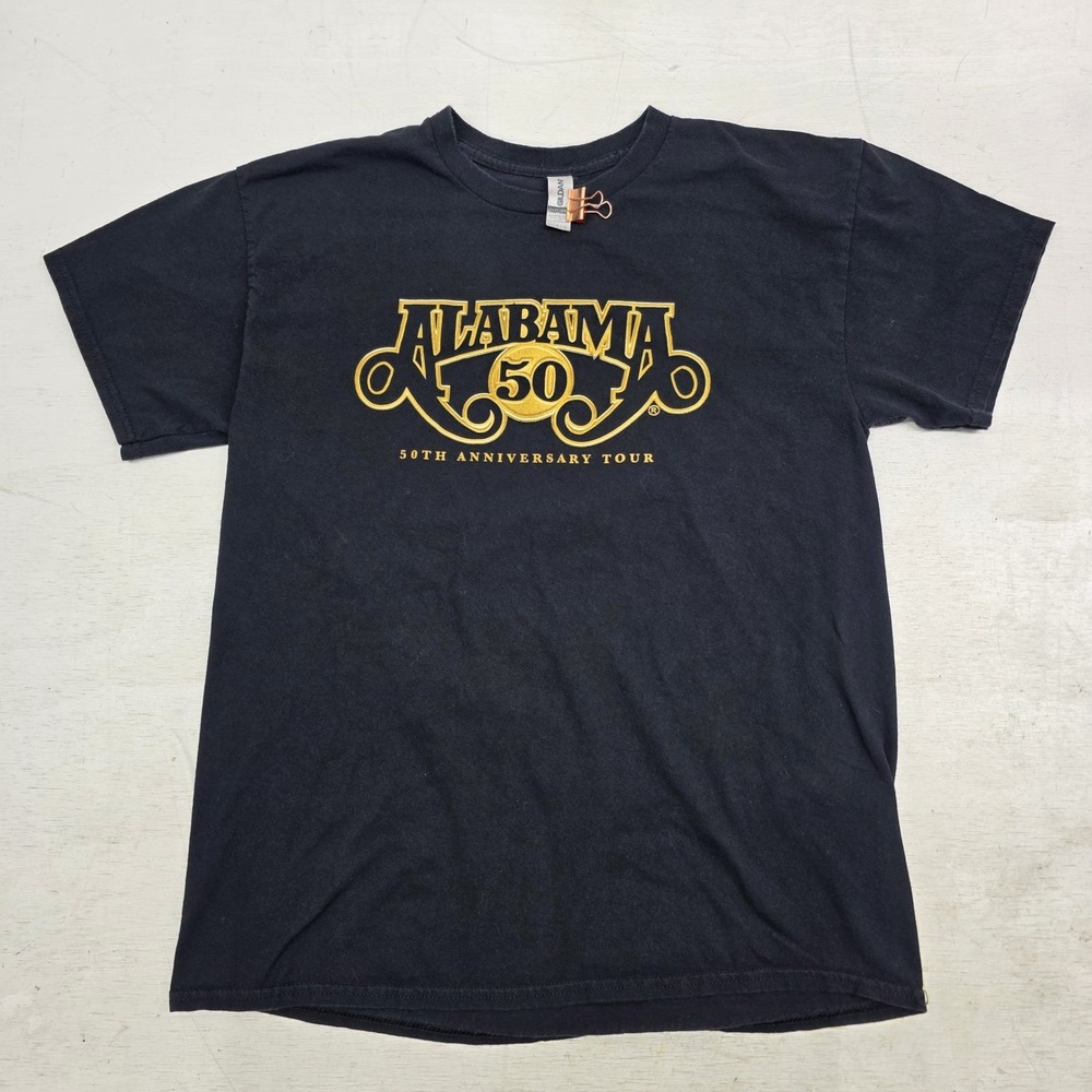 Alabama 50th Anniversary Tour Country Rock Band T-Shirt Mens L Double Sided EUC